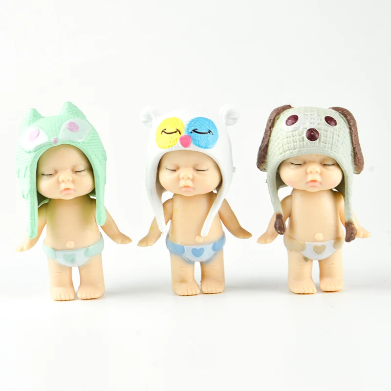 6 шт. Милая Детская миниатюрная фигурка ангела кавайная шапка спальная кукла дом
