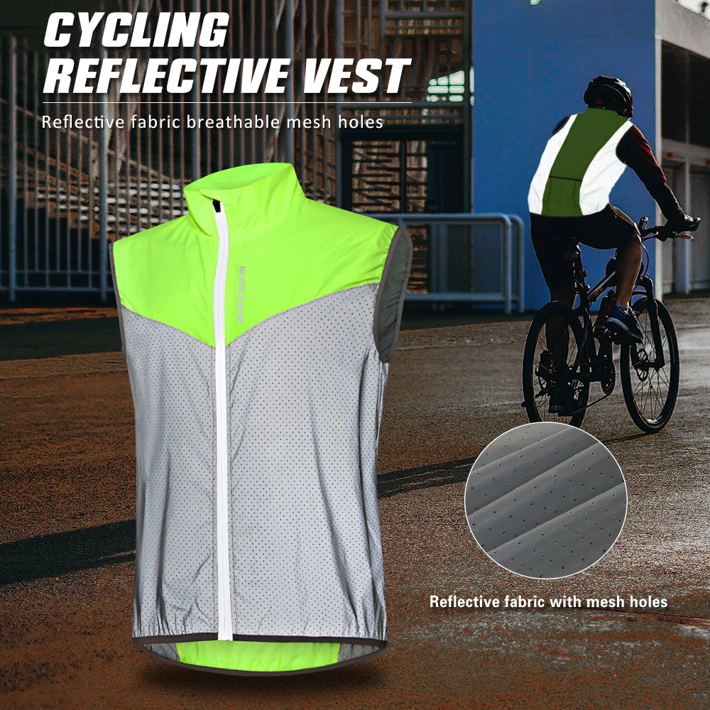 Велосипедный светоотражающий жилет Wosawe дышащий без рукавов уличный для ночных