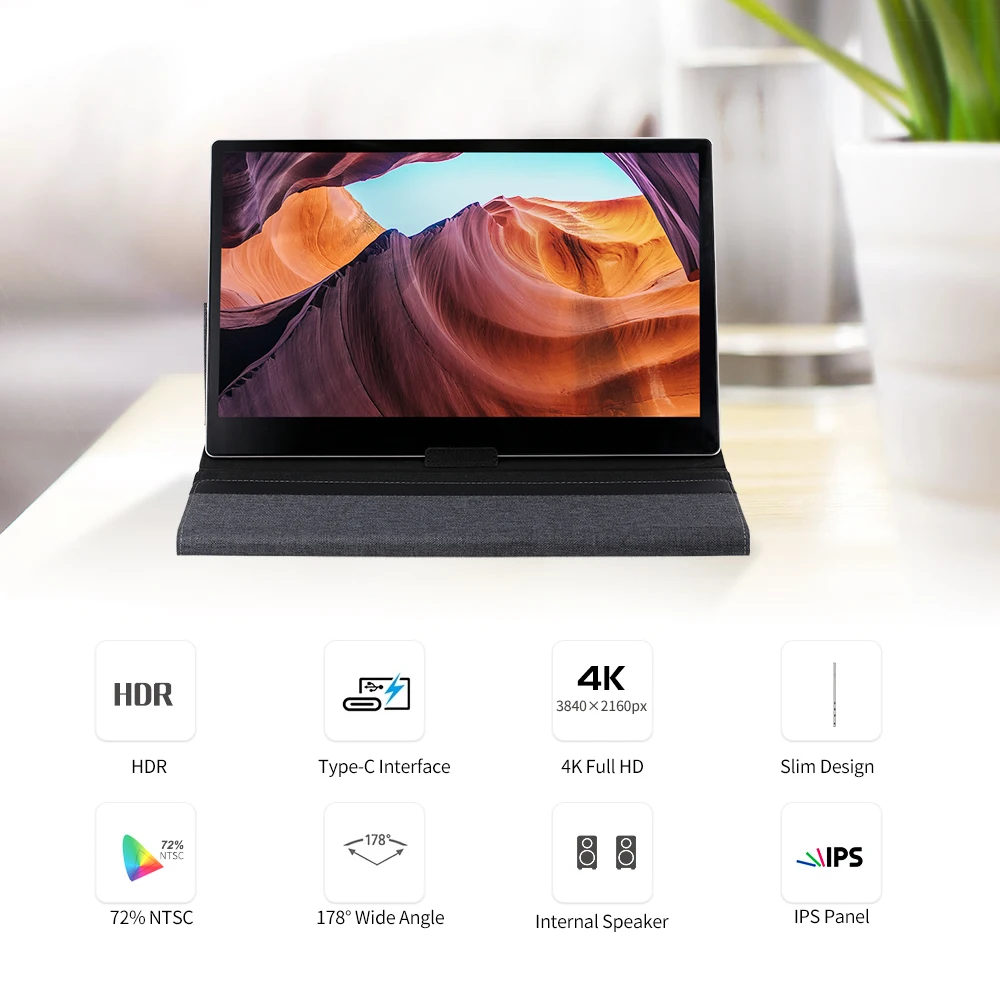 Arealer 4K портативный монитор 15 6 ''сенсорный экран светодиодный ips расширения 3840 ×