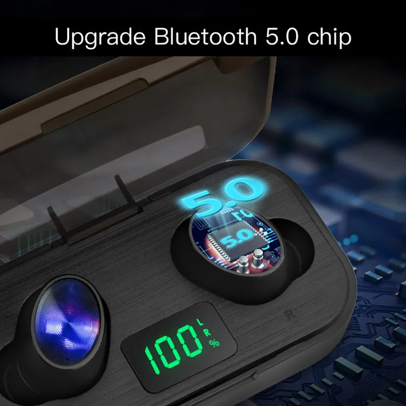 Мини беспроводные наушники Bluetooth 5 0 TWS гарнитура светодиодный дисплей для Android/IOS с