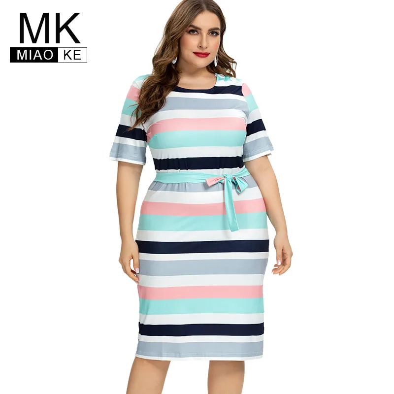 2021 летние женские ботинки размера плюс платье в полоску для девочек модное