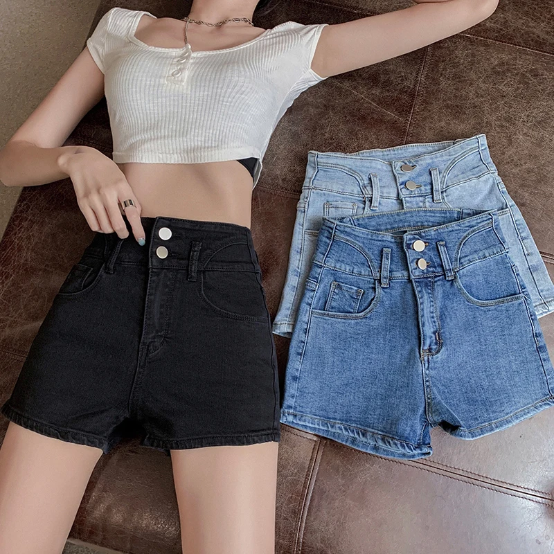 

Plus Size Jeans Shorts Women Summer High Waisted Denim Shorts Jeans Women Short 2021New Femme Push Up Skinny Slim Denim Shorts