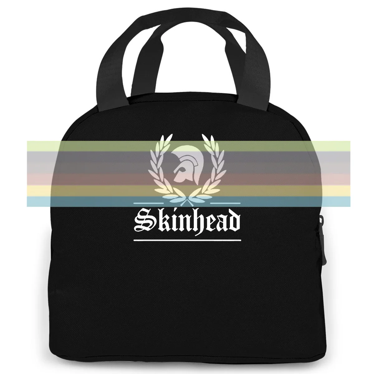

New Skinhead Society Punk Rock Band Logo Black women men Portable insulated lunch bag adult