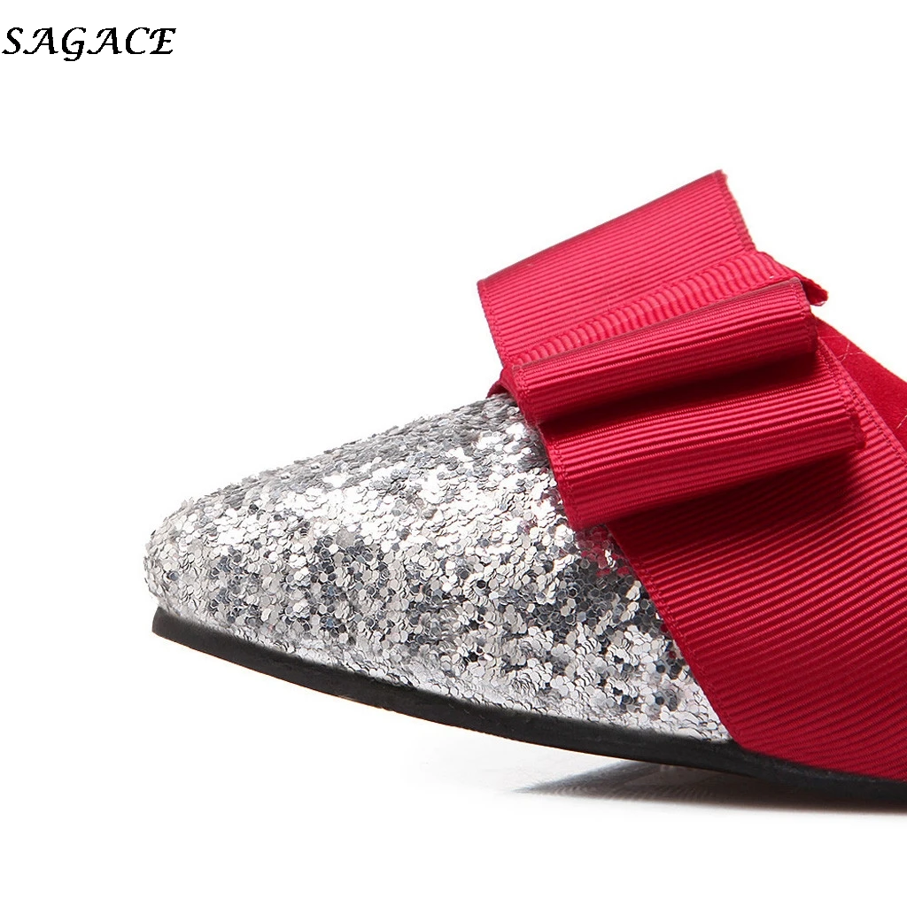 SAGACE flat shoes women fashion Bling Crystal Pointed Toe Flats Shoes Elegant Lady Ballet wedding shoe Footwear Zapatos Mujer #4 | Обувь
