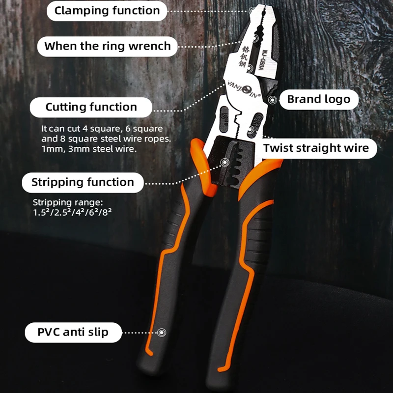 Многофункциональные плоскогубцы для электрика Vanjoin инструмент зачистки