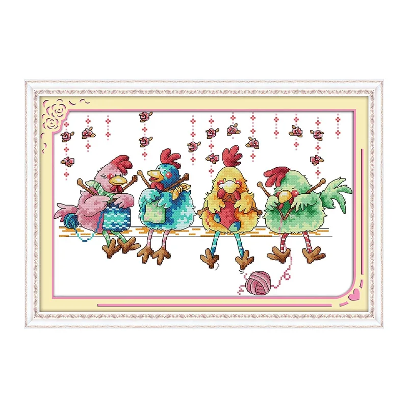 Домашний декор Китайская вышивка крестиком Печатный холст Мультяшные наборы для