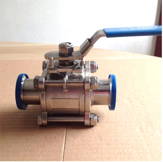 

Stainless Steel 304 Sanitary 2 inch Three piece triclamp Ball Valve with pneumatic actuator