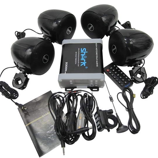 

MOTORCYCLE AUDIO BLUETOOTH AUDIO 2000W 4.1CH SHKC7800NLP98DB WITH FM radio