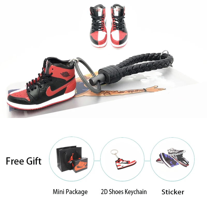 Ручной работы 3D AJ брелок Air Mini Jordan кроссовки модель милый брелок для ключей Баскетбольная обувь брелок лучший подарок Новая мода ювелирные изделия - Цвет: 13