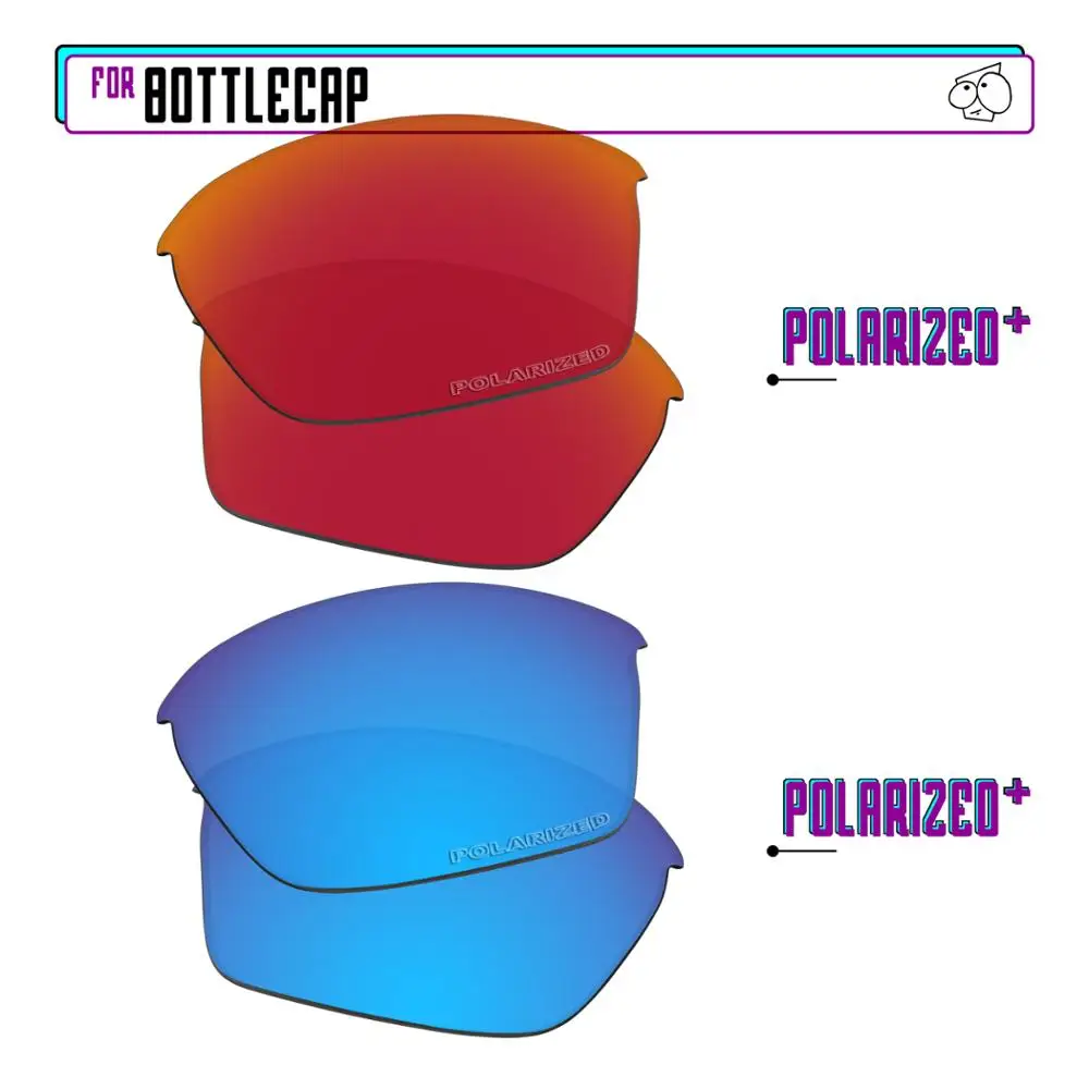 EZReplace Polarized Replacement Lenses for - Oakley Bottlecap Sunglasses - BlueP Plus-RedP Plus