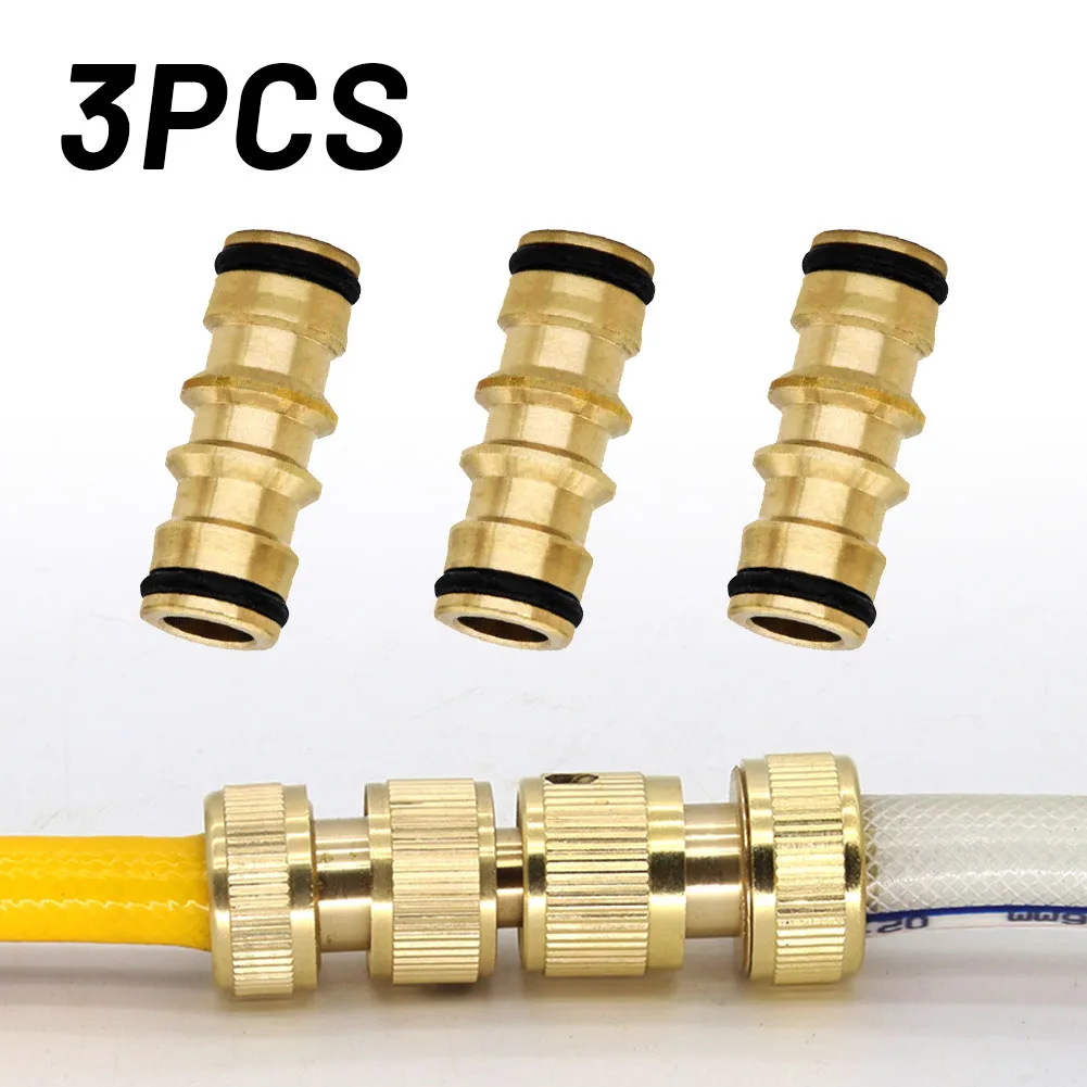 

3PCS Solid Brass Double Male To Male Hose Connector 1/2 \" To Connect Two Hoses Brass Male To Male 1/2" Hose Pipe Connector