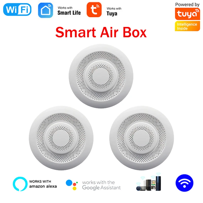 

Умный Wi-Fi датчик углекислого газа, датчик CO2 VOC, влажности формальдегида, детектор сигнализации, умный датчик воздуха Tuya Life, домашняя Автомат...