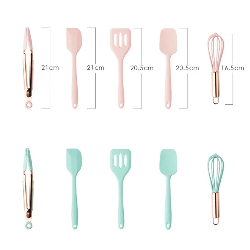 

Cooking Tools Set Premium Silicone Utensils Set Turner Tongs Spatula Soup Spoon Non-stick Shovel Oil Brush Kitchen Tool