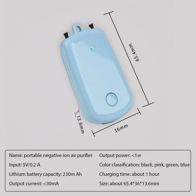 

Creative Hanging Neck Type Negative Ion Air Purifier Outdoor Home Portable Oxygen Bar Fashion Decoration Gift