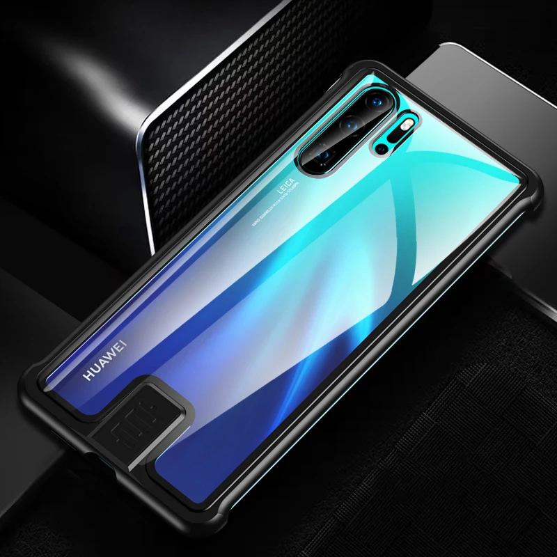 Модный чехол для Huawei P30/ Pro твердость 9h прозрачное закаленное стекло и Алюминиевый