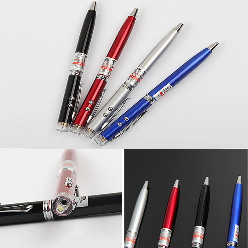 Mini 3 in 1 Red Laser Pointer + LED Flashlight Lamp Ballpoint Pen high Multifunctional Tool School Educational Supplies | Канцтовары для