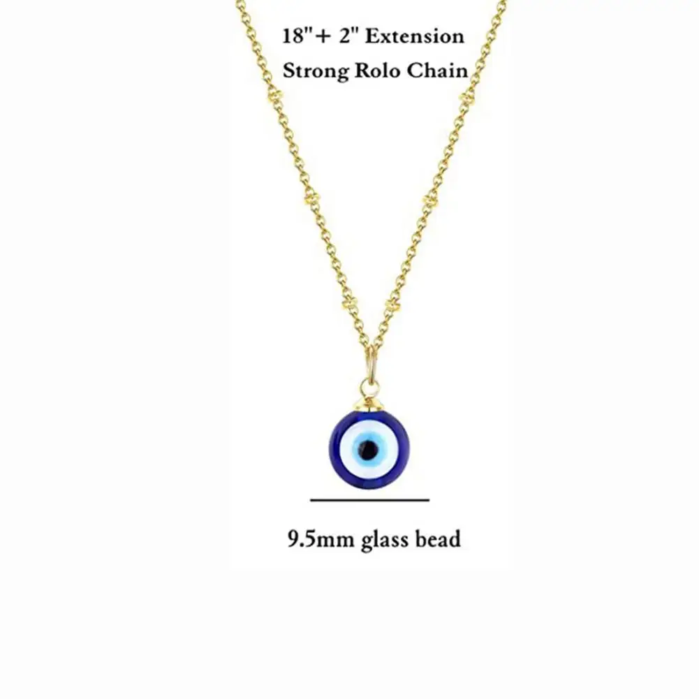 

Pendant Necklace Chain Blue Eyes Amulet Dainty Necklace For Women Girls Simple Adjustable Clavicle Chains