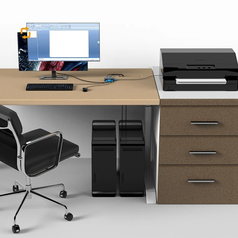 

2 Port KVM Smart Switch 2 in 1 Out with Desktop Controller Switch USB Mouse Keyboard Printer Switcher VGA KVM Sharer