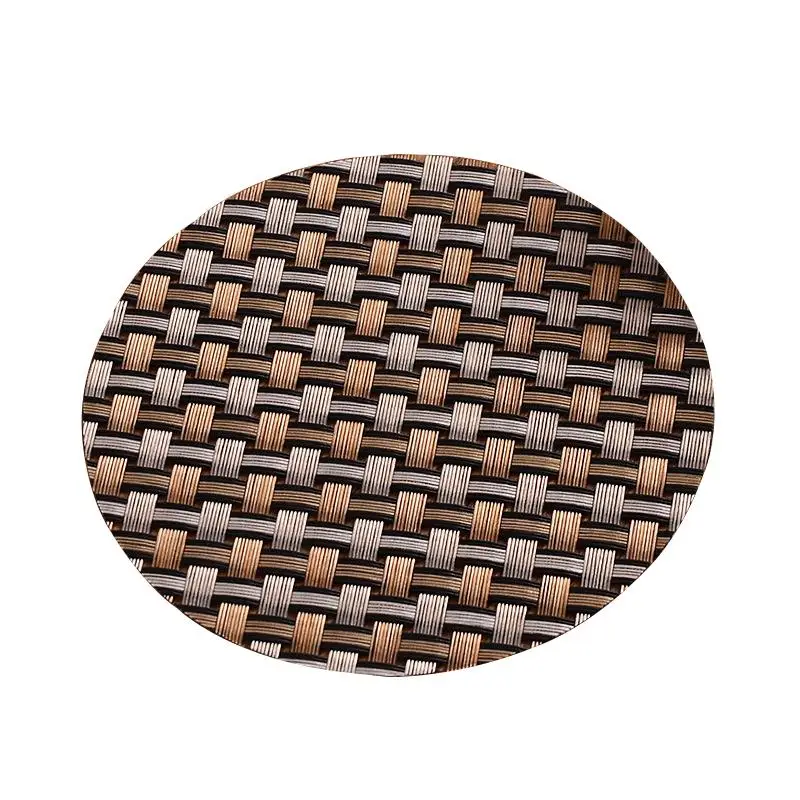 

Newest Round Trivet Mat Heat Insulating Mat Woven Plastic Cup Coaster Hot Pad for Table Protector Mat Home Decoration