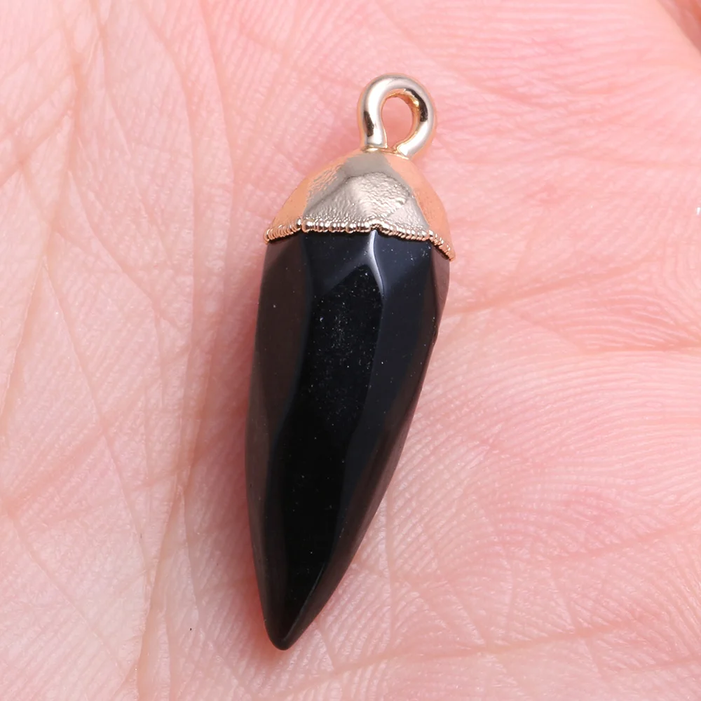 

Natural Stone Pendant Chili Faceted Rose Crystal Pendant for Charms Jewelry Accessories Making DIY Earring Necklace Women gift