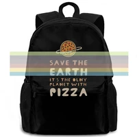save the earth only planet with pizza earth day graphic brand women men backpack laptop travel school adult student