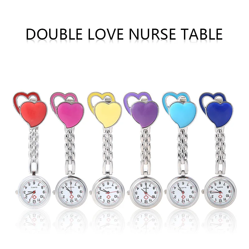 Женские наручные часы с милым сердцем карманные клипсой и карманом медицинские
