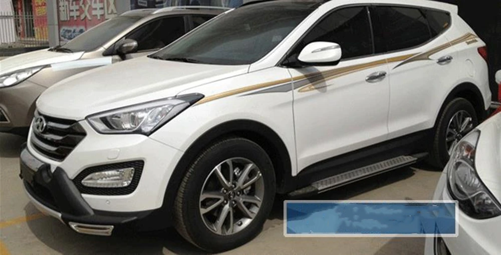 

1 Set Car Body Side Graphics Decals Sticker For Hyundai IX45 Left+Right Exterior Door Panel Decor Colorful Strip Trim Cover Tip