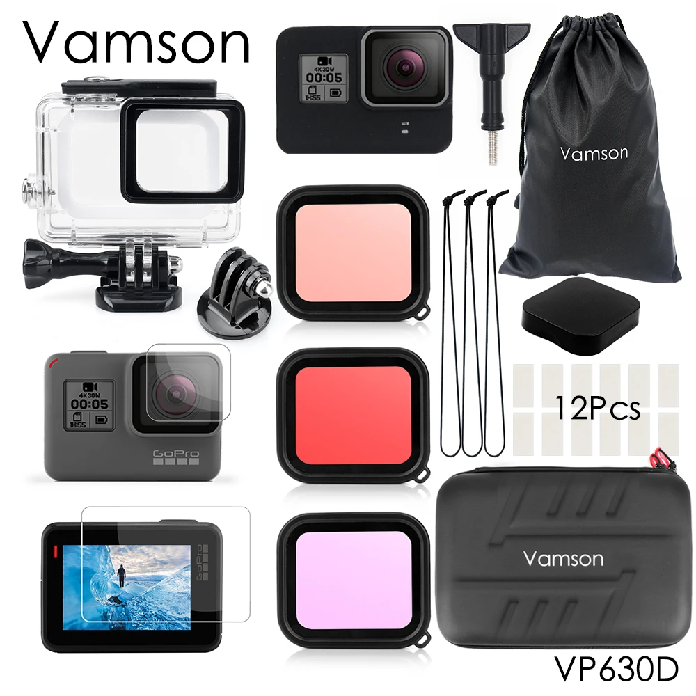 Vamson для Gopro Hero 7 6 5 Аксессуары Водонепроницаемый защитный корпус чехол для дайвинга 45 м защитный для Gopro Hero 6 5 камера VP630 - Цвет: VP630D