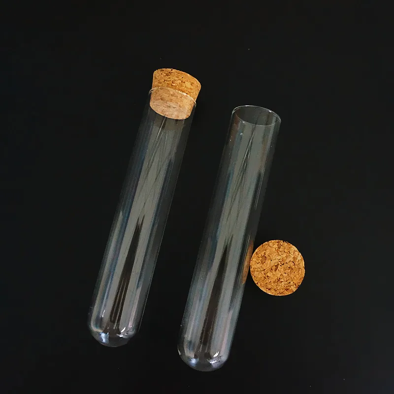 4 шт./партия прозрачная 40x200 мм стеклянная пробирка с круглым дном пробковой