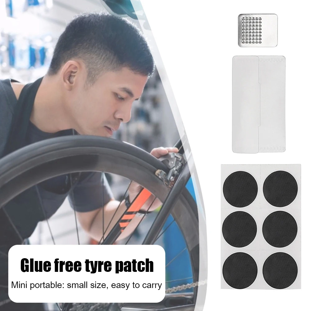 

6 шт., пластырь для ремонта шин велосипеда, без клея