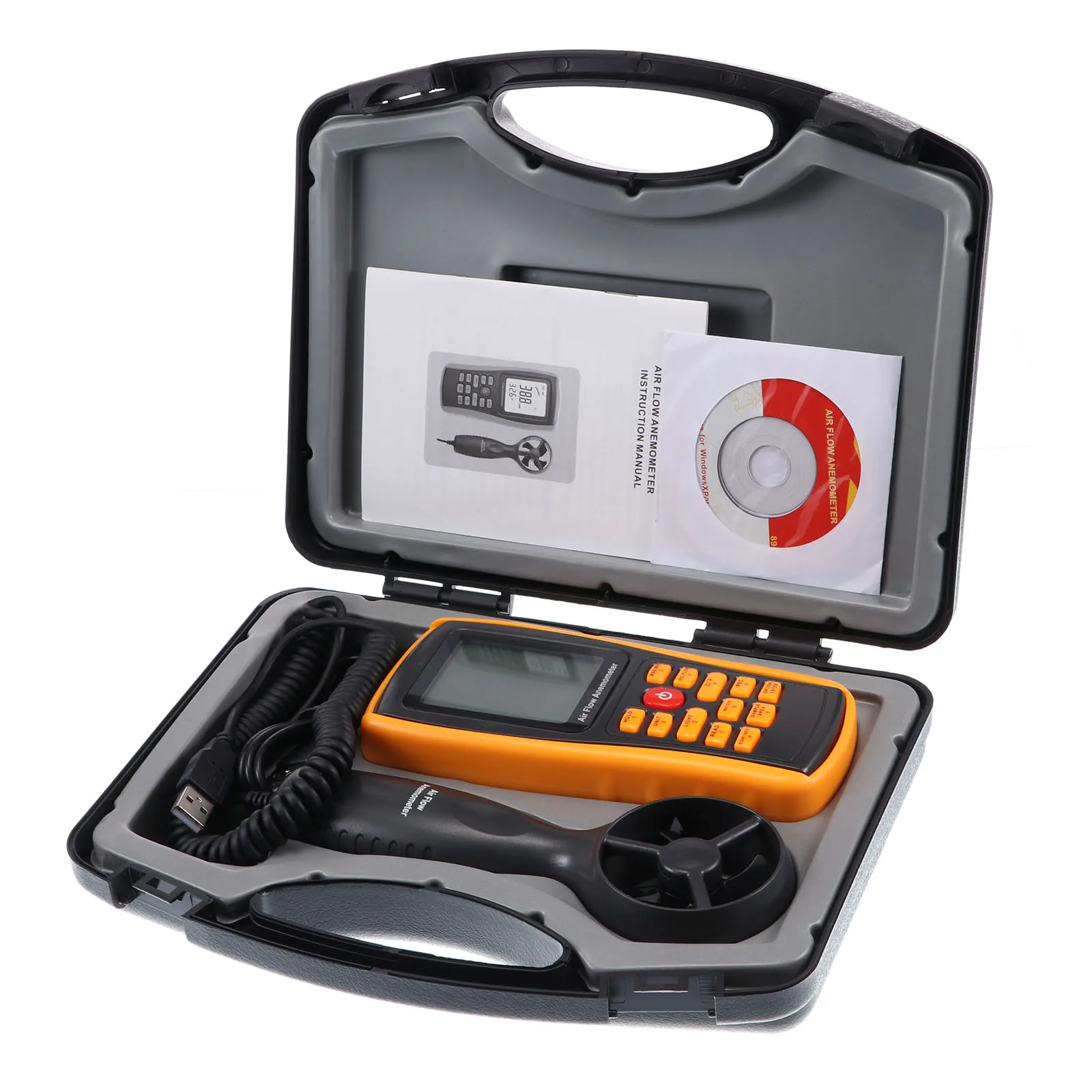 

GM8902+/GM8902 Multifunctional Digital Anemometer Wind Speed Meter Air Volume Ambient Temperature Tester With USB Interface