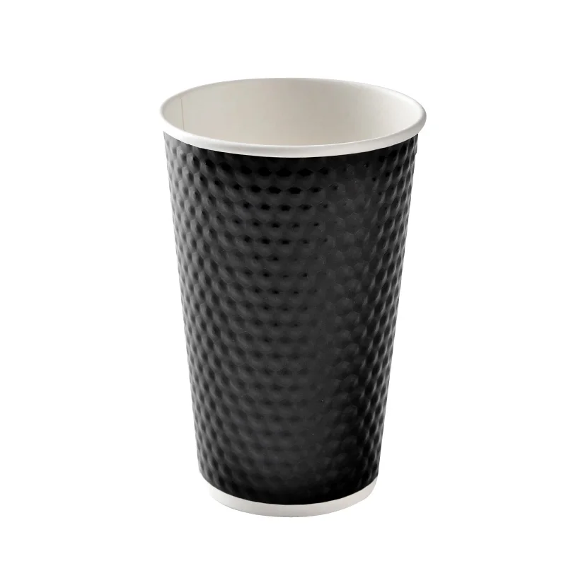 50 шт. Высококачественная утолщенная черная одноразовая кофейная чашка 12 унций
