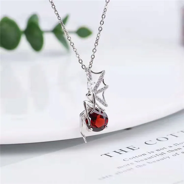 Pigeon blood 8mm Natural Garnet Pendant 925 pure silver exquisite gift gold jewelry jade necklace sterling | Украшения и