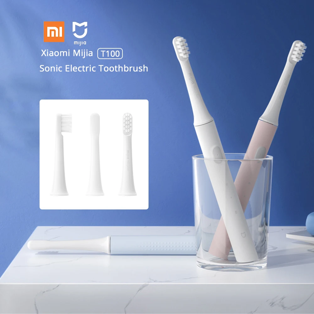 Ультразвуковая электрическая зубная щетка Xiaomi Mijia T100 и сменные насадки для