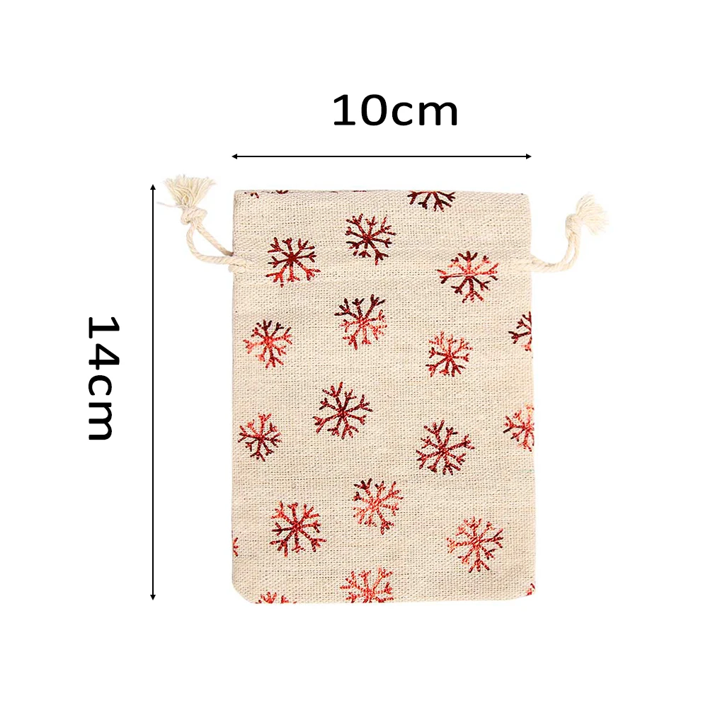 Веселый Рождественский мешочек из натурального джута подарочная упаковка