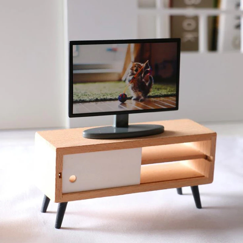 

Simulation Miniature Furniture Dollhouse Living Room Decoration Television Miniature Living Room TV Kid Gift