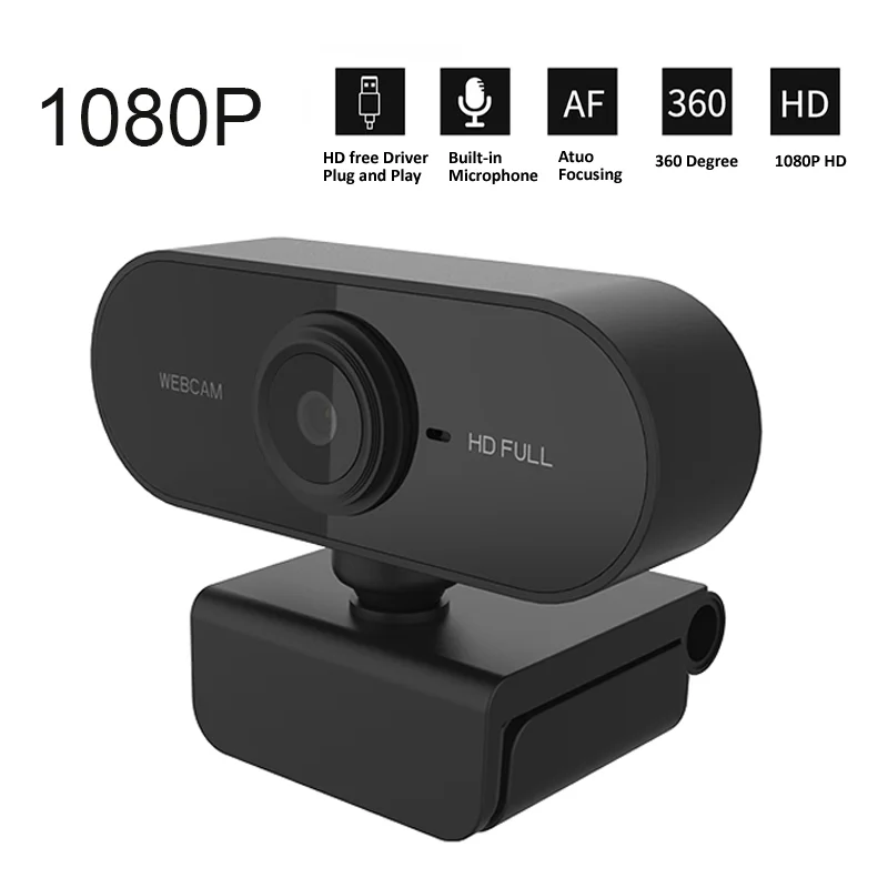 

2021 Webcam 1080P Mini Computer PC WebCamera with Microphone Rotatable Cameras for Live Broadcast Video Calling Conference Work