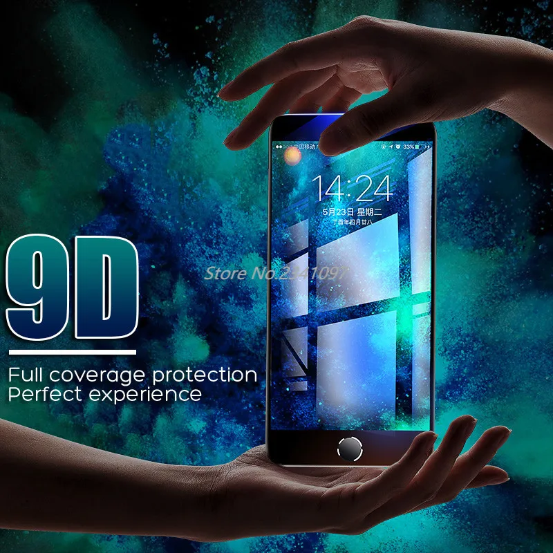 Закаленное защитное стекло 9D с закругленными краями для IPhone 7 6 6S 8 Plus X XR XS Max 11 Pro