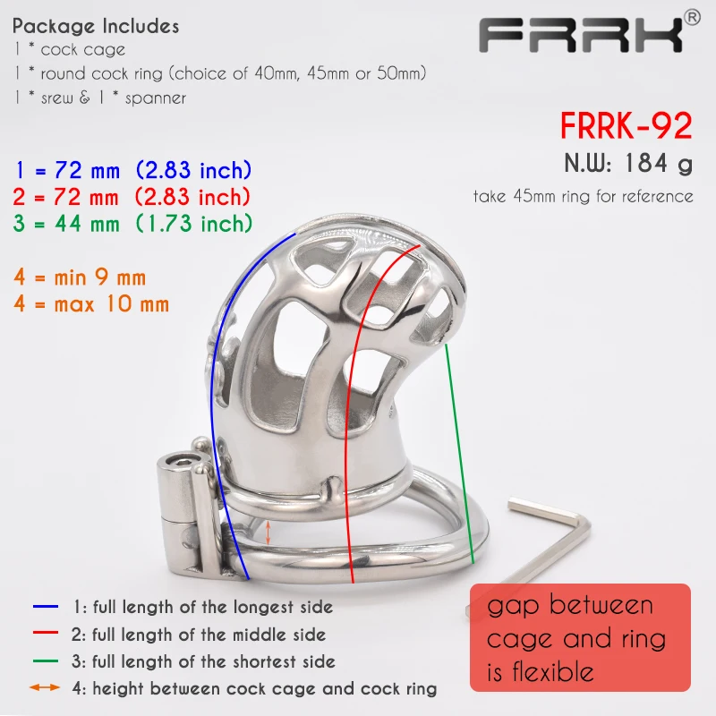 FRRK Chastity Cage Mamba Cock Ring with Allen Screw Lock for Men BDSM Adult Shop Sex Toys Bondage Belts Device Intimate Product | Красота и