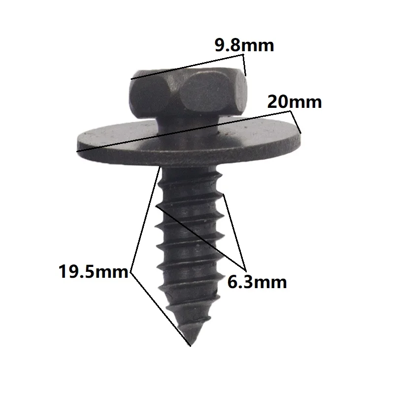 10Pcs Mixed Car Body Fender Screw 5mm 5.5mm 6mm 6.3mm Metal Self Tapping Rivet Fastener Bolt | Автомобили и мотоциклы