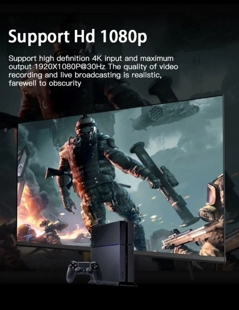 4K захват видео USB HDMI-совместимая карта запись коробка для PS4 DVD видеокамера живой