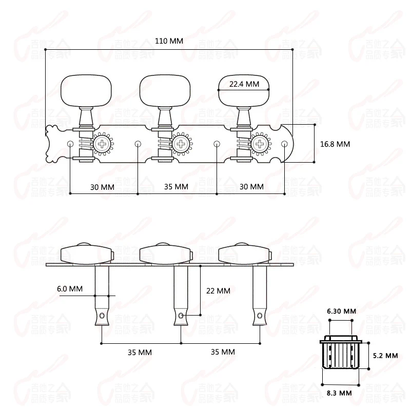 Распродажа 1 комплект никелевые тюнеры для головки гитарного станка (#1301)|Детали и