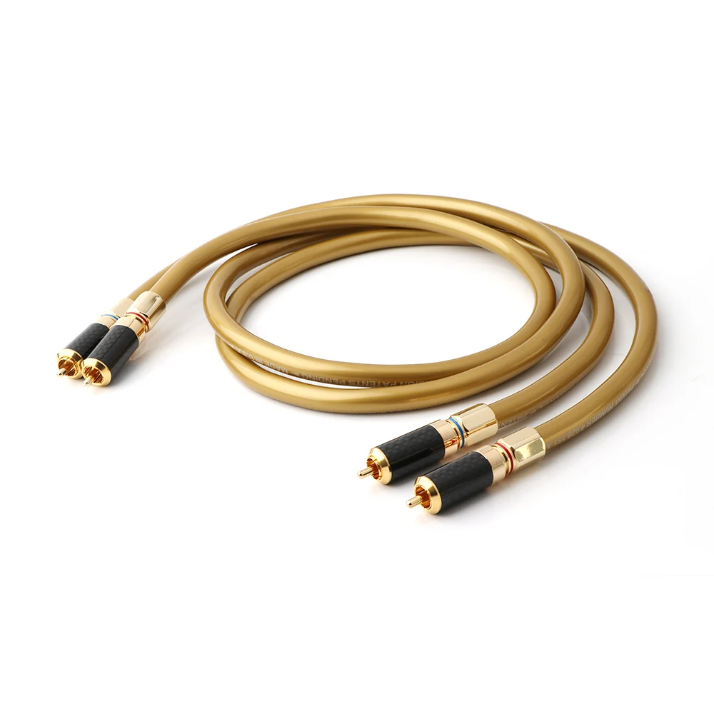 Соединительный кабель yter Helexink золотистый 5 C RCA с разъемом из углеродного волокна