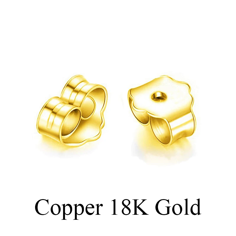 18K Gold Copper1 Серьги с застежками, 925 пробы, серебро, Бабочка, задняя сторона, для женщин, ювелирные изделия, белое и розовое золото, застежка-стойка, 10 пар/лот - Цвет: 18K Gold Copper1