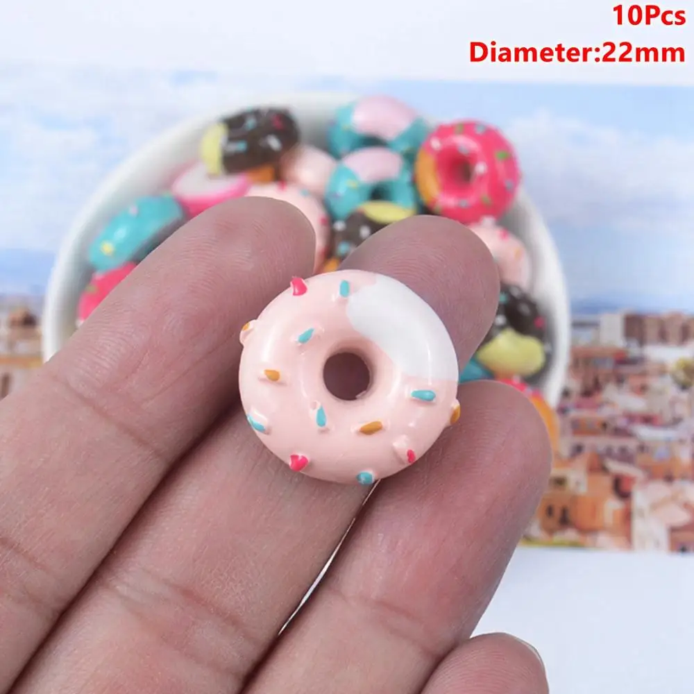 White 10pcs CHZLL, 10 шт., полимерный кремовый десерт, искусственный пончик, подделка для еды, конфетный пончик, декор для домашней вечеринки на день рождения, Декор для дома - Цвет: White 10pcs