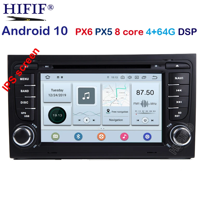 PX6 DSP Android 10 Octa Core Автомобильный GPS для Audi A4 B6 B7 S4 RS4 SEAT Exeo dvd плеер радио IPS экран WIFI BT