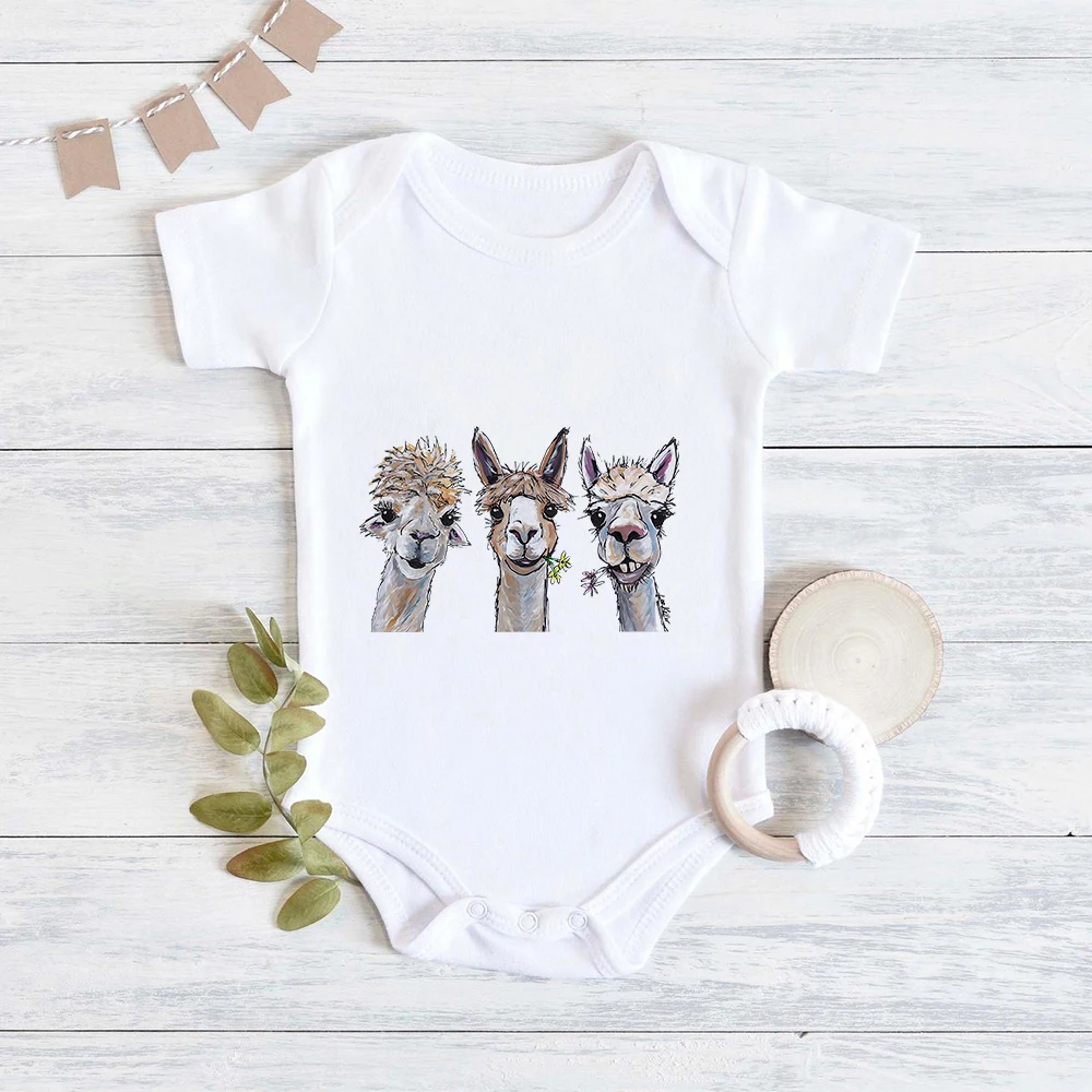 Боди детское с принтом альпака в стиле Харадзюку