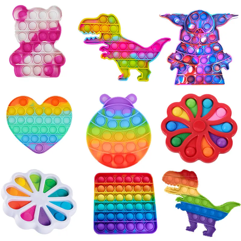 

Funny Lot SizeToy Fidget Toys Push Bubble School Bag Board Pendant Hot Sale Adult Pop Decompression Toy Children Anti-Stress