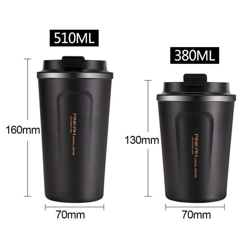 380/500 мл кофейная кружка утолщенная из нержавеющей стали Термочашка дорожная офисная кофейная вакуумная термоизолированная кофейная чашка