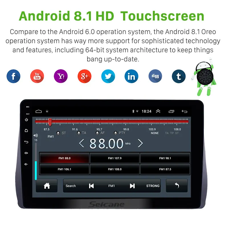 Seicane 2 DIN gps авто стерео 10 1 &quotAndroid 8 для Toyota Wish 2009 2010 2011 2012 Радио мультимедийный плеер